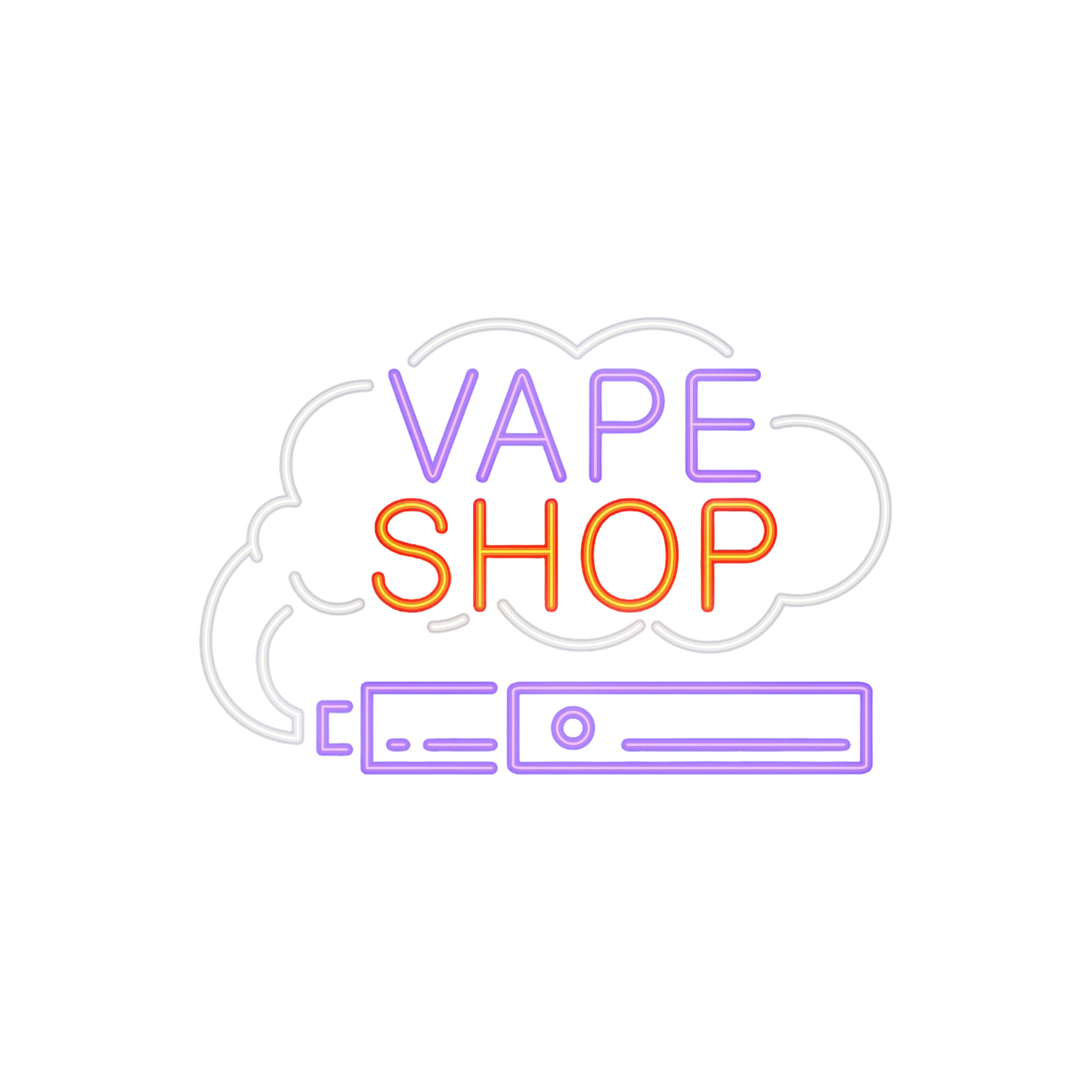 vape shop neon sign e cigarette with smoke cloud night bright advertisement